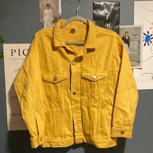 H&M Yellow Oversized Denim Jacket